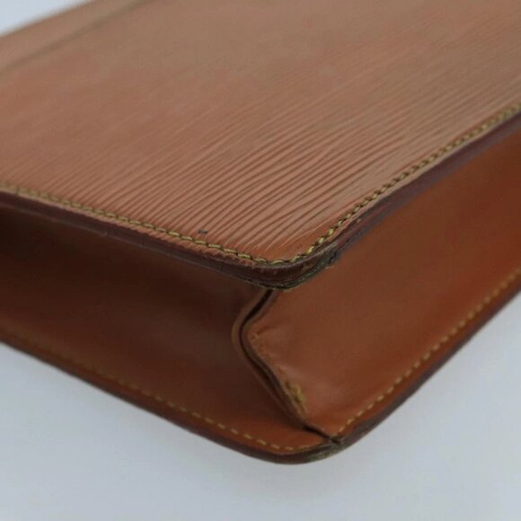 LOUIS VUITTON Epi Pochette Homme Bag Brown Zipangu Gold M52528 LV Auth th5481 - Picture 3 of 16